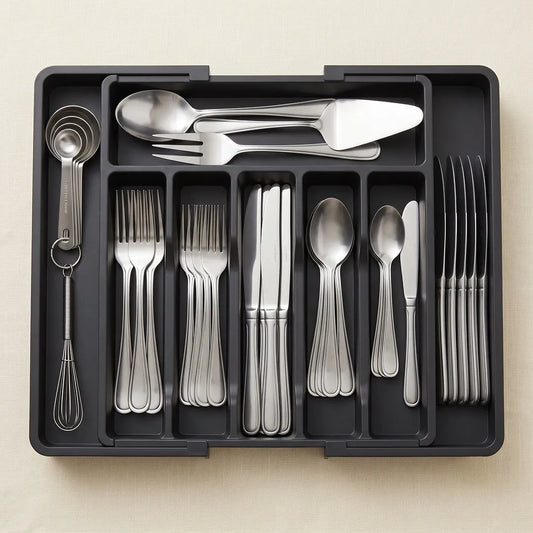 Expandable Kitchen Drawer Organiser with 8 Compartments