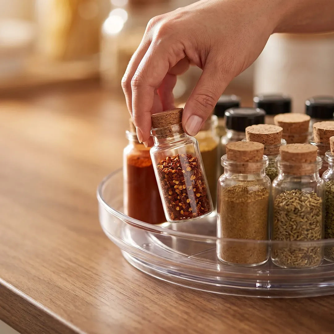 Rotating Lazy Susan Turntable Organiser for Kitchen & Pantry