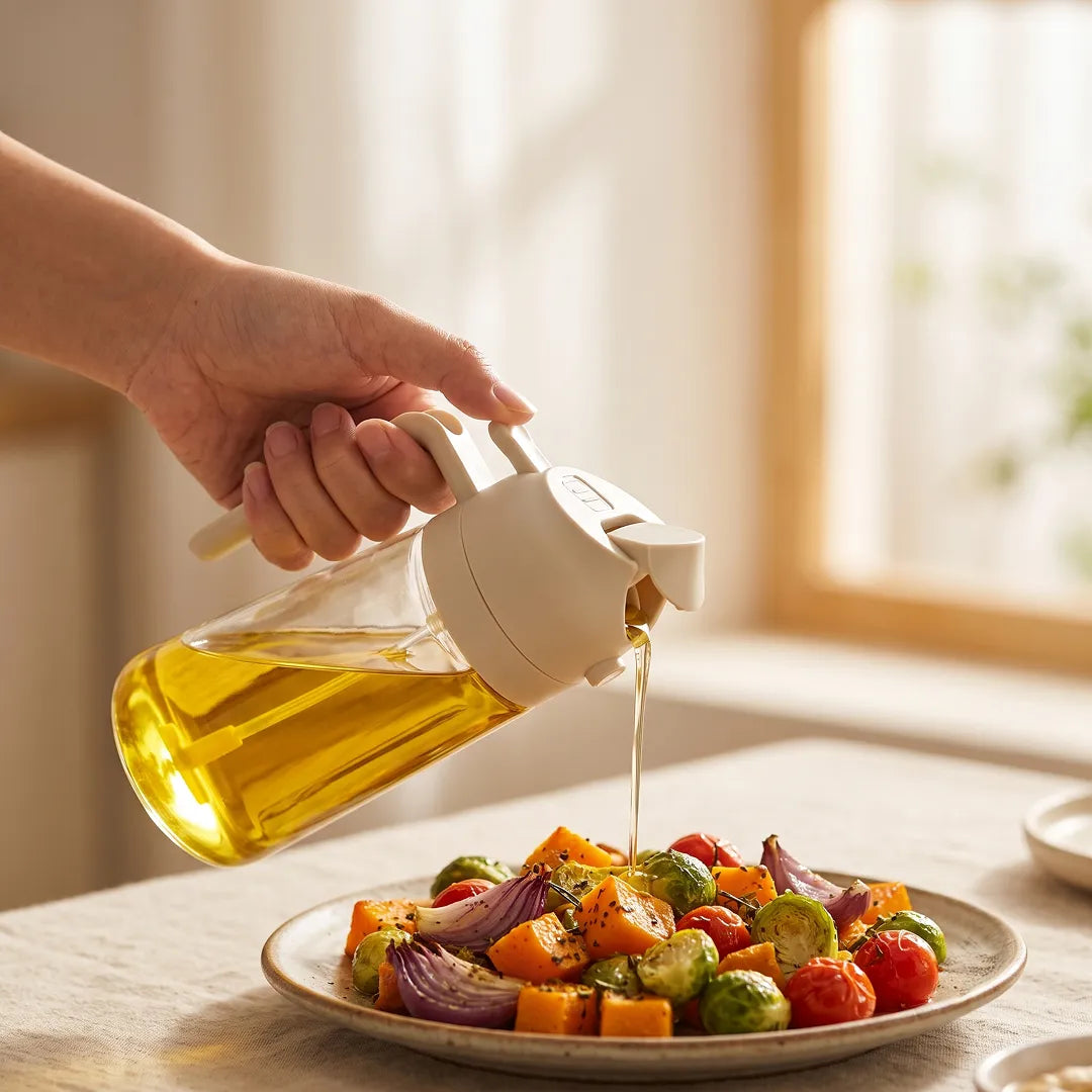 Multi-Purpose Glass Oil Spray Bottle for Kitchen & BBQ