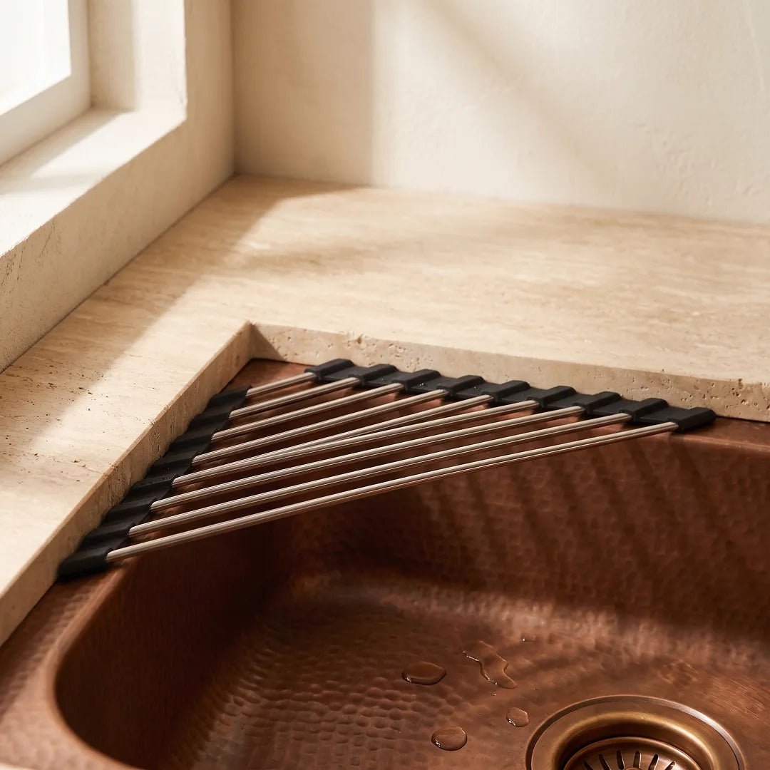 Foldable Roll-Up Dish Drying Rack for Kitchen Sink