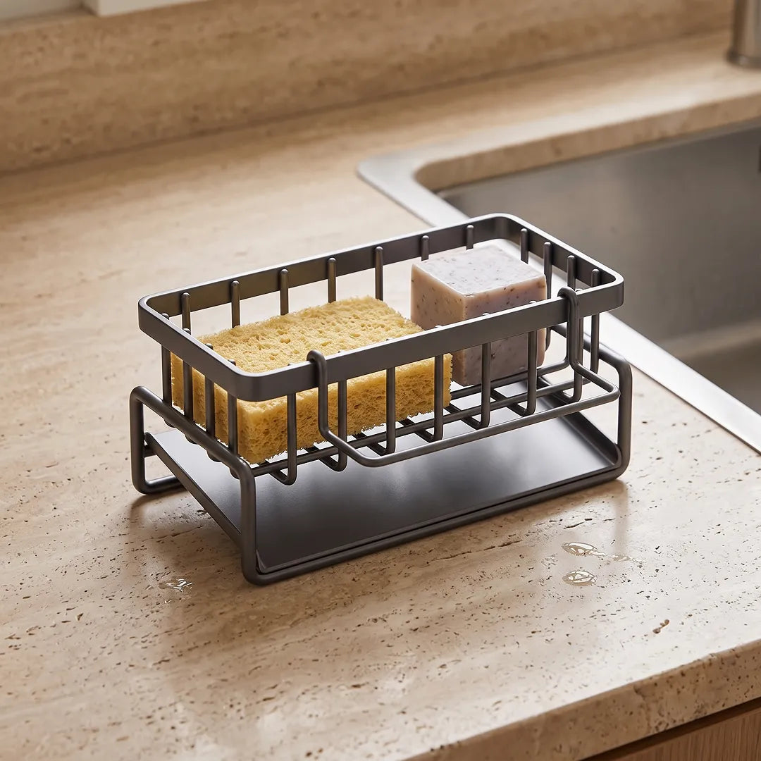 Kitchen Sink Caddy with Sponge Holder & Towel Rail