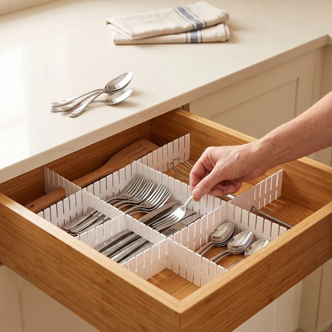 Multi-Purpose Adjustable Drawer Separator 12 Piece