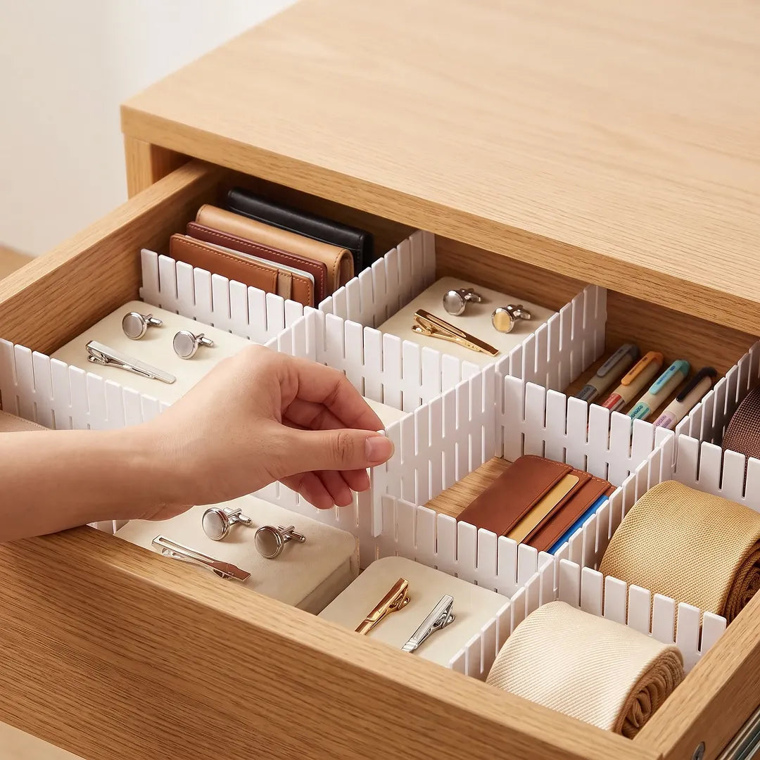 Multi-Purpose Adjustable Drawer Separator 12 Piece