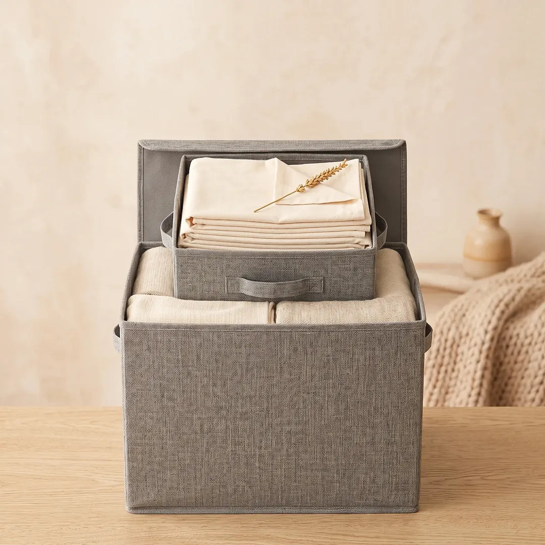 Large Capacity Fabric Laundry Hamper with Lid