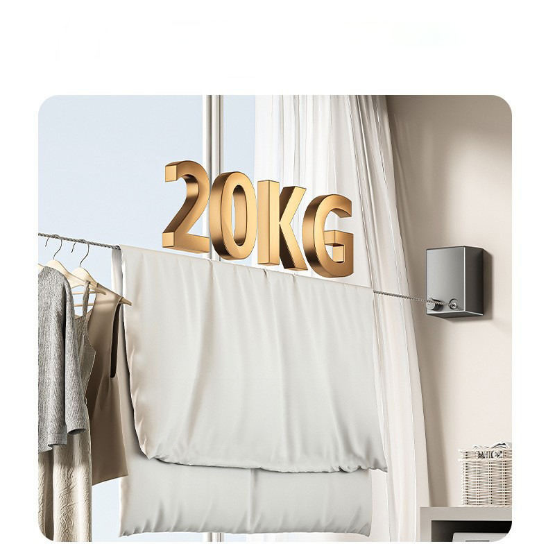 Retractable Wall Mounted Clothesline for Indoor Drying