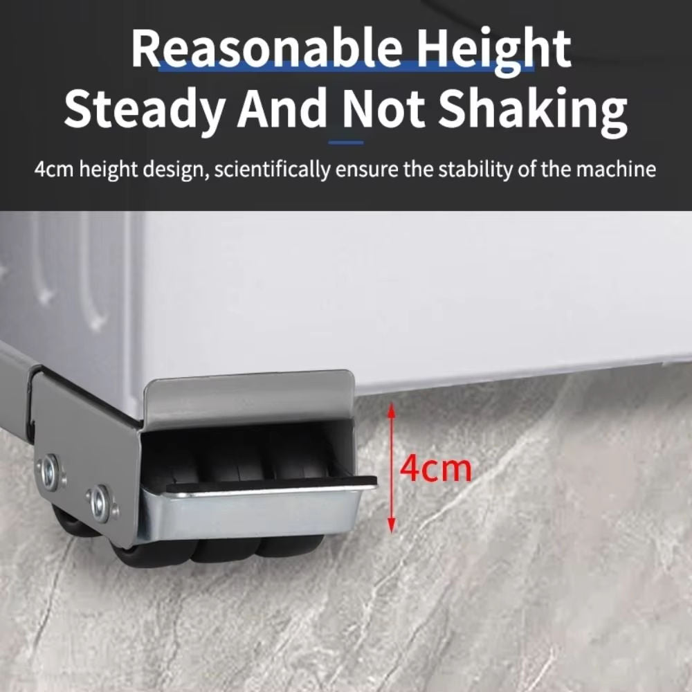 Adjustable Washing Machine Stand with Wheels