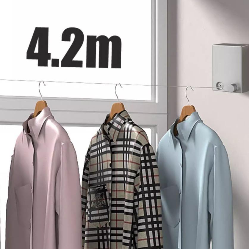Retractable Wall Mounted Clothesline for Indoor Drying