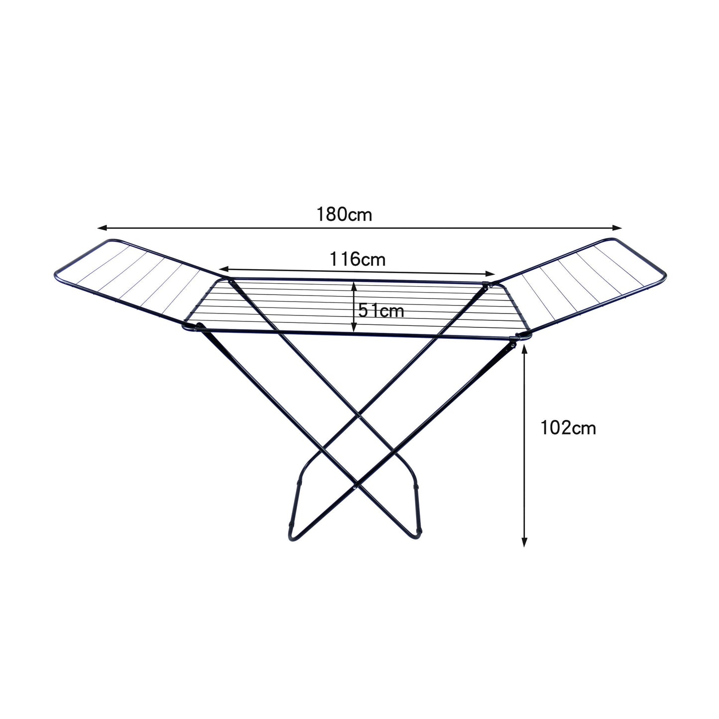 Foldable Clothes Black Drying Rack for Indoor & Outdoor Use