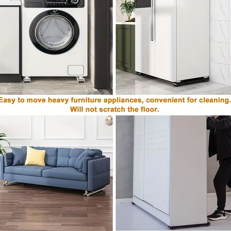 Adjustable Washing Machine Stand with Wheels