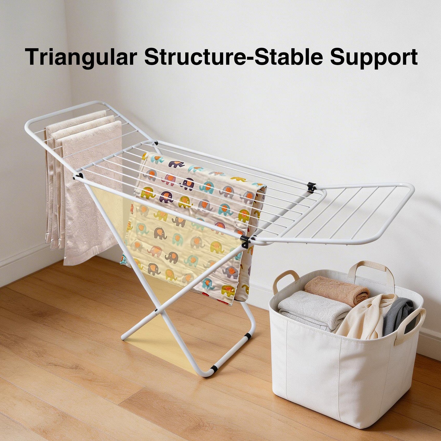 Foldable Clothes Black Drying Rack for Indoor & Outdoor Use