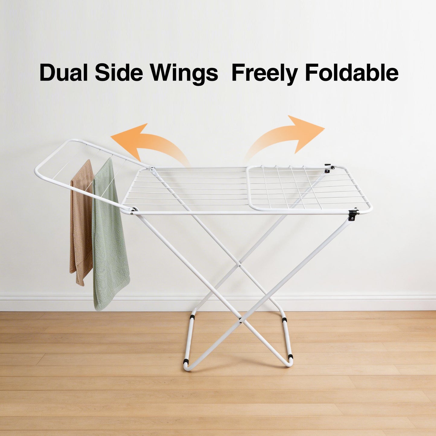 Foldable Clothes Black Drying Rack for Indoor & Outdoor Use